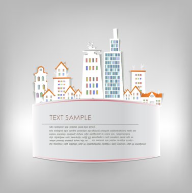 Kağıt çıkartma koleksiyonu yapılan şehir sokak arka plan şehir