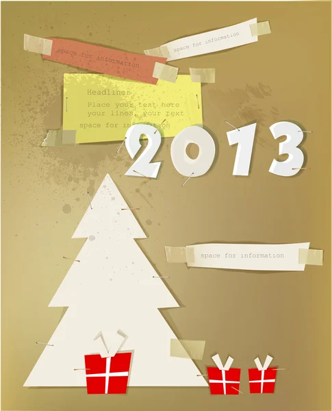 Vánoční papír set s papírem vánoční strom a — Stockový vektor
