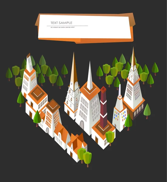 Fondo de la ciudad 3D — Vector de stock