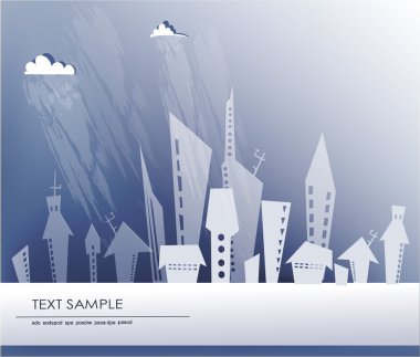 Beyaz Şehir koleksiyonu, şehir arka plan kağıt etiketleri ile yaptı.