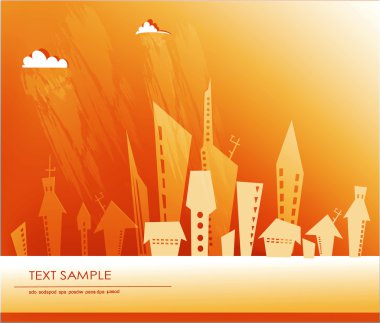 Beyaz Şehir koleksiyonu, şehir arka plan kağıt etiketleri ile yaptı.