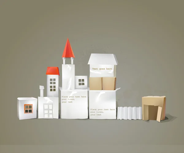 Strade urbane astratte fatte di cubi di carta con spazio per il testo — Vettoriale Stock