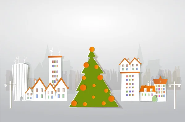 Julafton i staden — Stock vektor