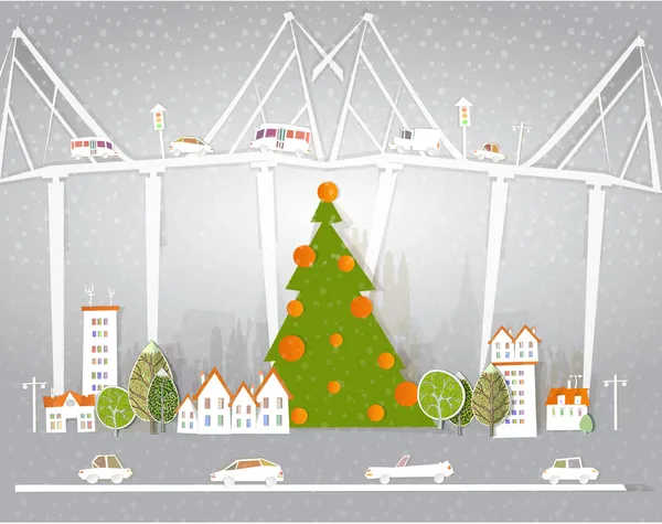 Christmas in the city — Stock Vector