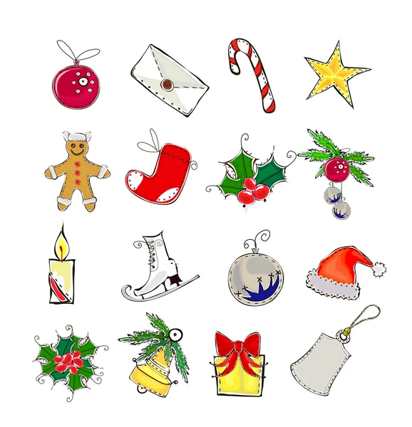 Christmas set of icons — Stock Vector