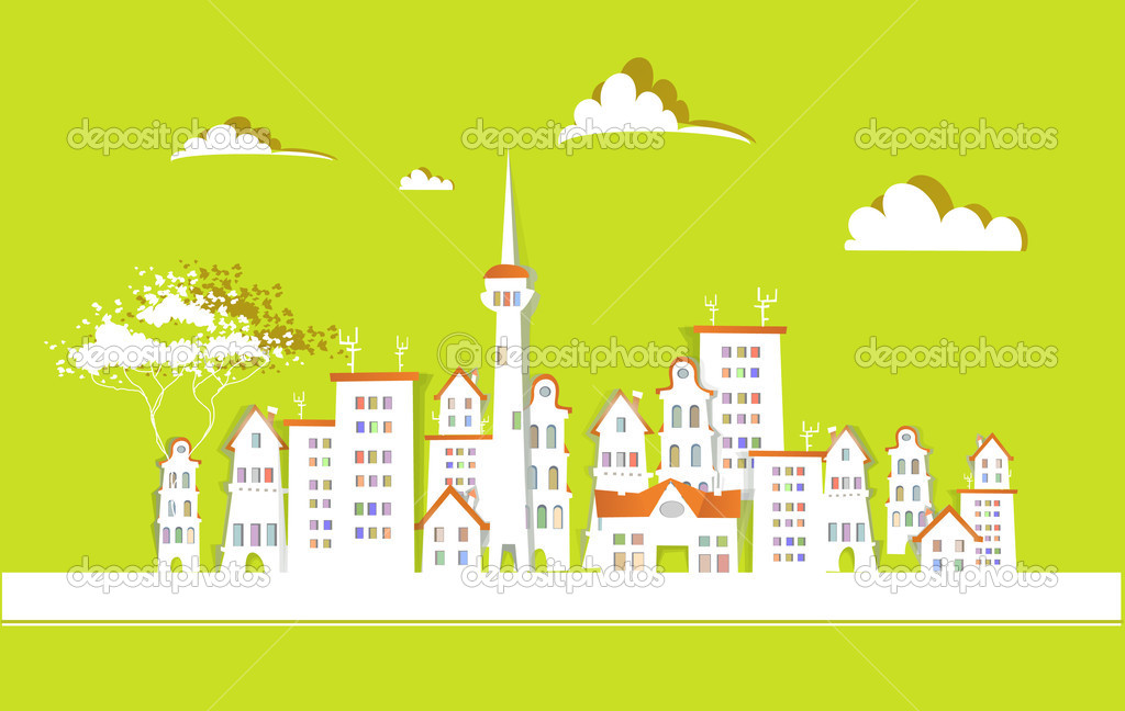 Withe city collection City background