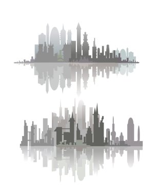 Şehir silhouettes