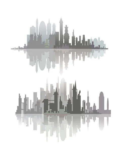 Şehir silhouettes — Stok Vektör