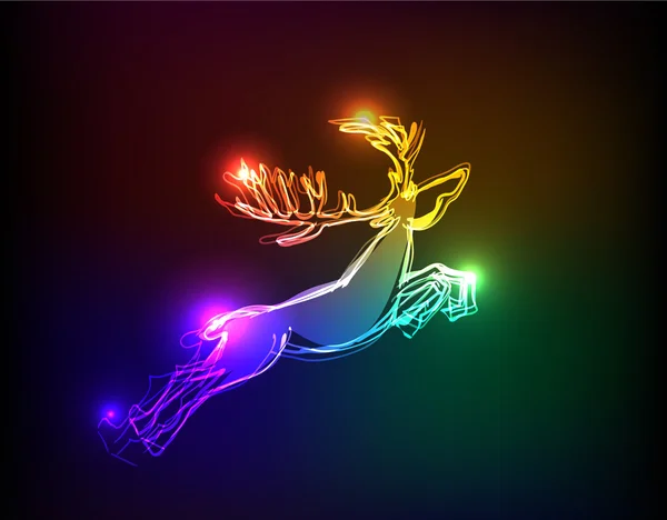 Fond de Noël, lumières au néon — Image vectorielle