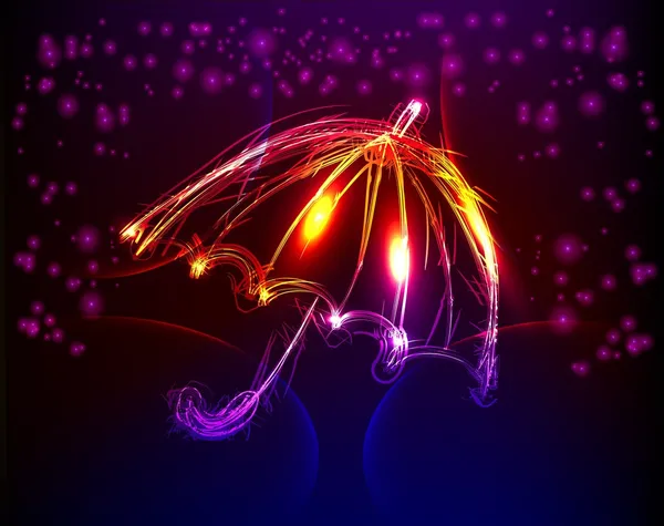 Neon şemsiye — Stok Vektör