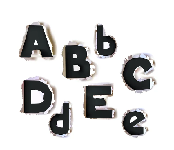 Alphabet papier déchiré — Image vectorielle