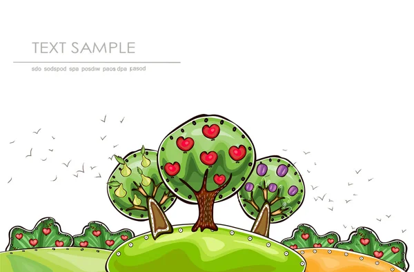 Organic farm, Harvest time illustration "Happy world" collection — Stock Vector