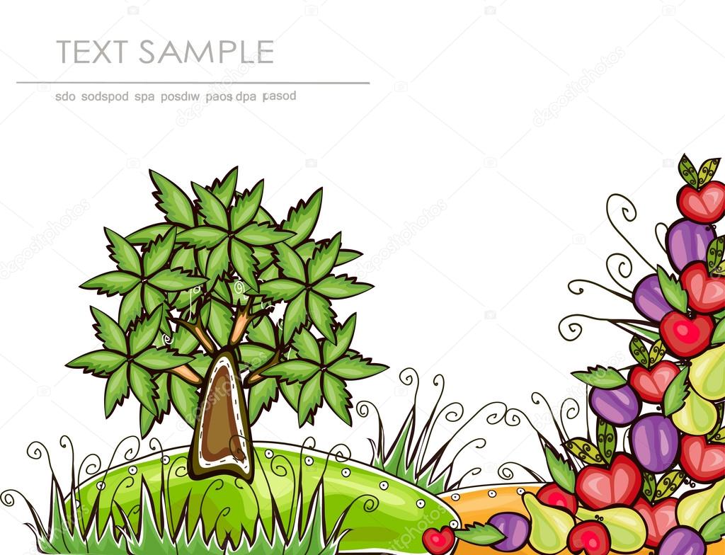 Organic farm, Harvest time illustration 