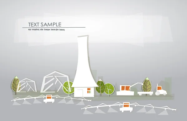 Ilustração da fazenda, coleção "Cidade Branca" — Vetor de Stock