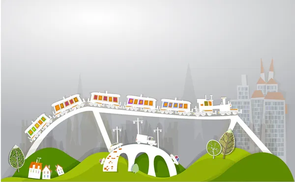 Railway station Illustration, transport cargo concept, City collection — Stock Illustration Railway station Illustration, transport cargo concept, City collection Royalty Free Stock Vectors