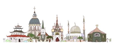 Temples and churches of religions, City collection