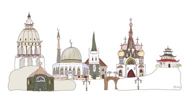 Tapınak ve kilise dinin, şehir koleksiyonu