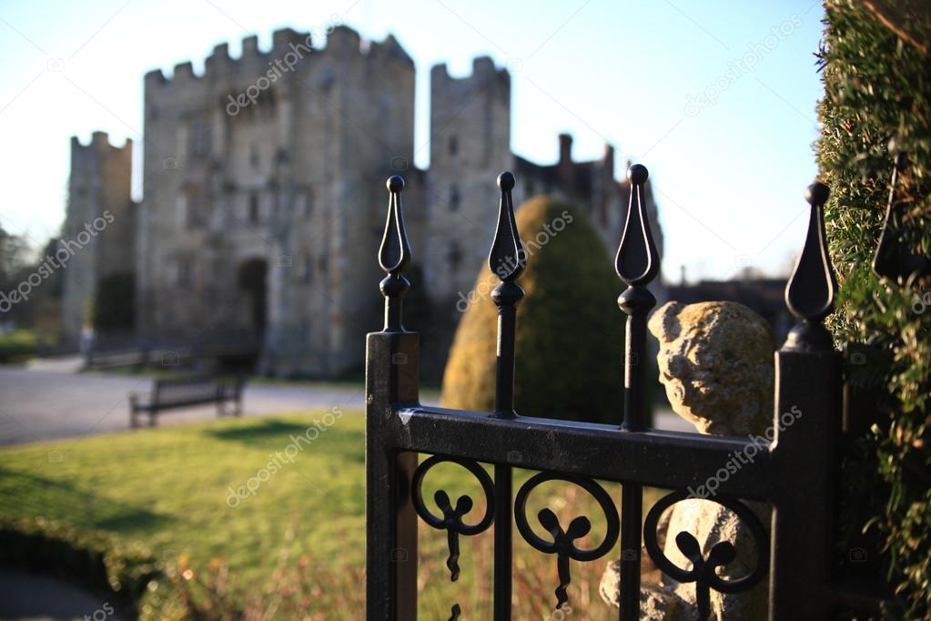 HEVER CASTLE AND GARDENS, KENT,  UK - MARCH 10, 2014: 13th century castle with Tudor manor house and 250 acre of park.