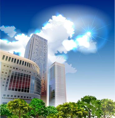 modern şehir illüstrasyon, şehir koleksiyonu