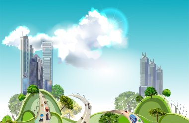 modern şehir illüstrasyon, şehir koleksiyonu