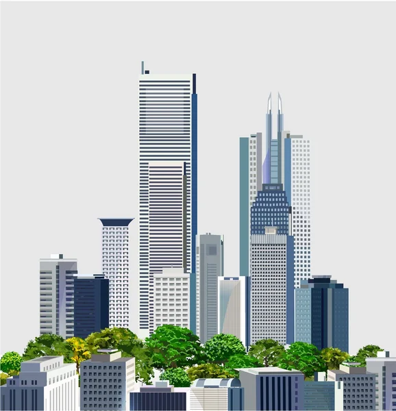 Ilustración moderna de la ciudad, Colección de la ciudad — Vector de stock