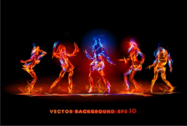 Kızlar dans ateşi semboller koleksiyonu