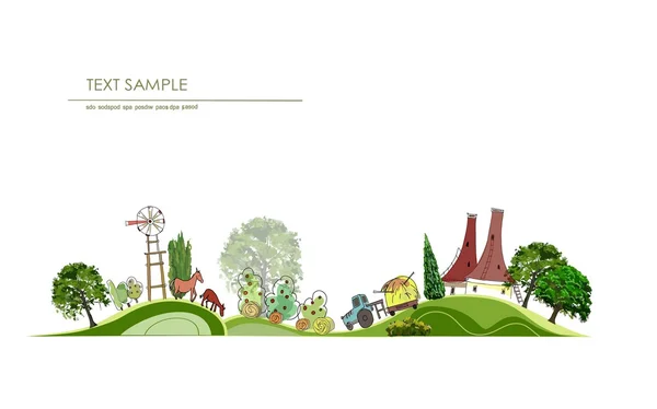 Organic farm Illustration — Stock Vector