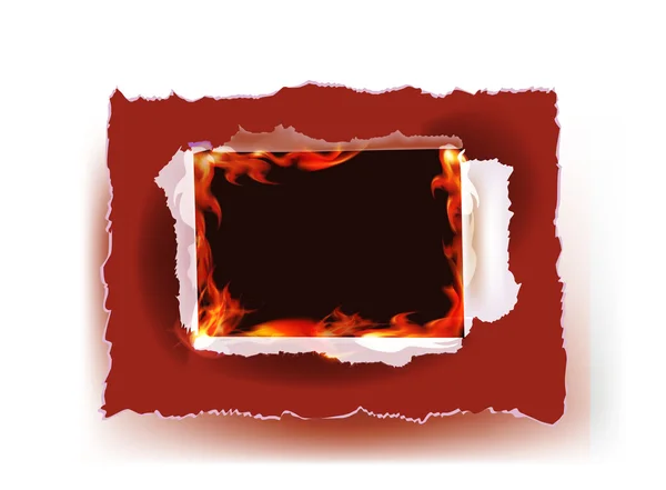 Fond de papier avec flamme — Image vectorielle