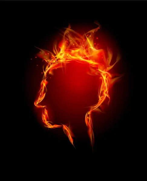 Fire collection Human head, headache, Pain — Stock Vector