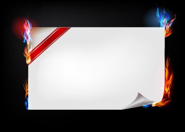 Kağıt arka plan ile alev