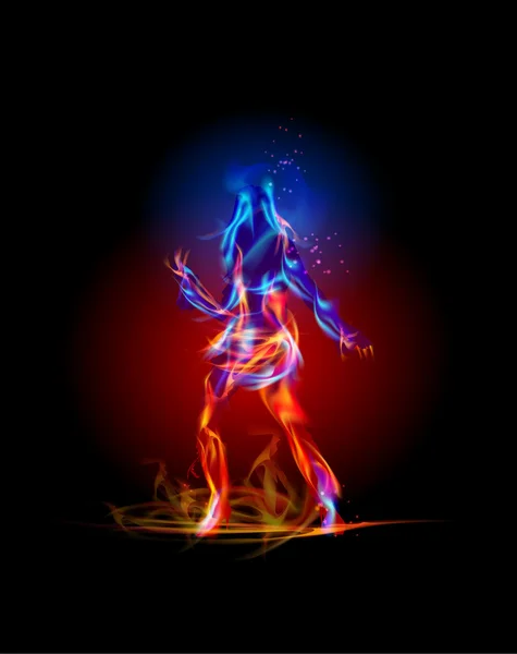 Dansende meisje in brand, brand collectie — Stockvector