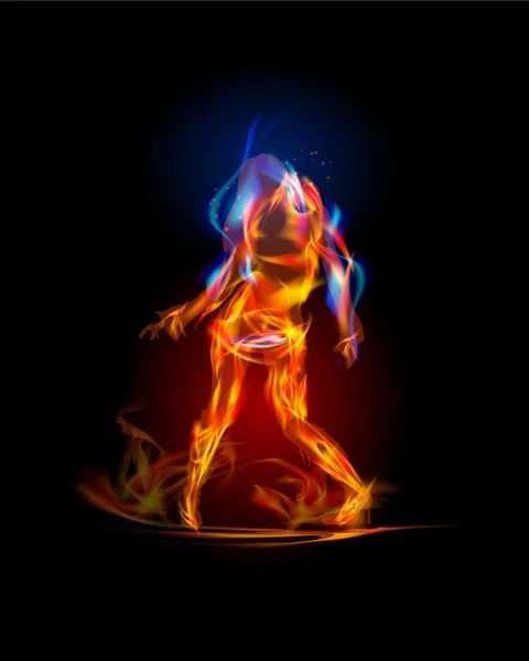 Танцовщица огня, коллекция огня — стоковый вектор