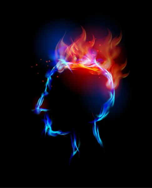 Fire collection Human head, headache, Pain — Stock Vector