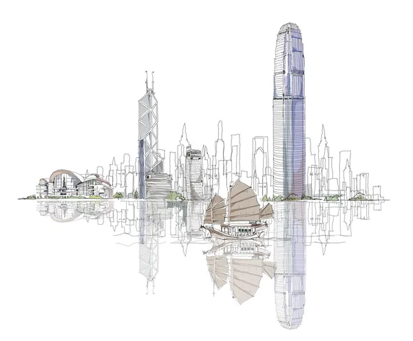 hong Kong bay, sanatsal sketch sketch koleksiyonu