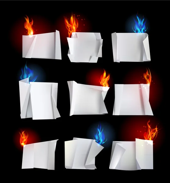 Paper background with flame — Stock Vector