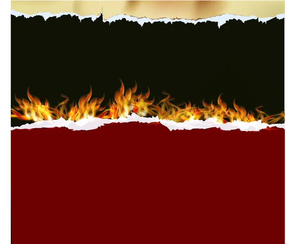 Papírové pozadí s plamenem — Stockový vektor