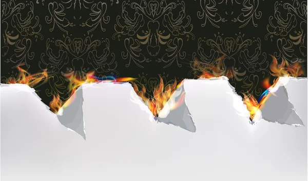 炎で用紙の背景 — ストックベクタ