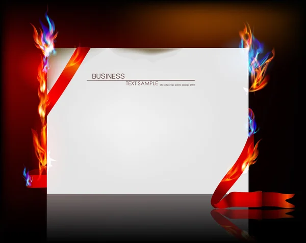 Achtergrond van het papier met vlam — Stockvector