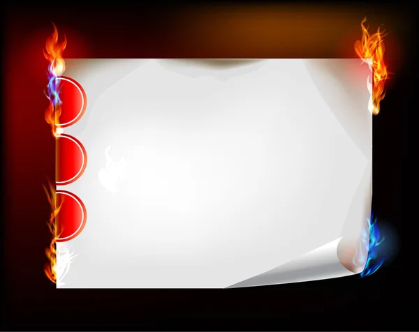 Бумажный фон с пламенем — стоковый вектор