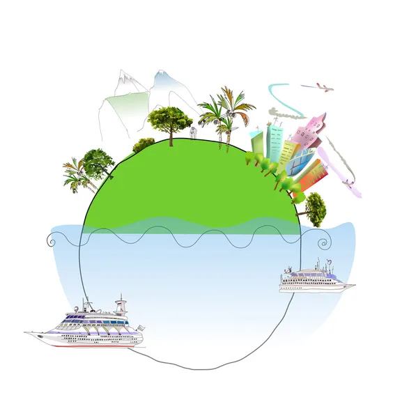 Illustration de concept vacances plage, Collection Ville — Image vectorielle