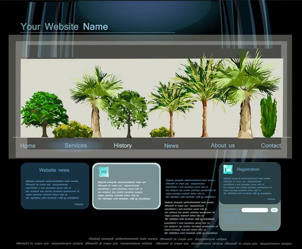 Plantilla de página web, Viaje al concepto del lado del mar — Archivo Imágenes Vectoriales