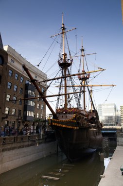 London, İngiltere - 29 Mart, 2014 francis drake s altın hind gemi