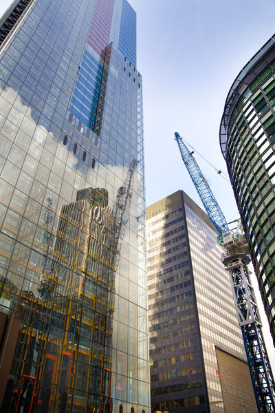 LONDON, UK - APRIL 24, 2014: Modern office buildings City of London