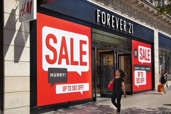 LONDON, UK - JULY 03, 2014: Selfridges superstore on Oxford street, shopping mail with famous fashion boutiques and big stores