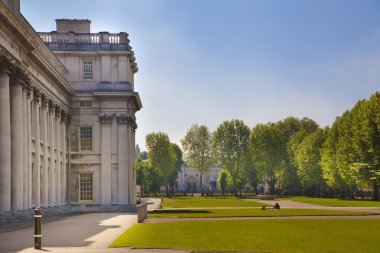 Londra, İngiltere - 15 Mayıs 2014: Greenwich park, hall ve kraliçenin Sarayı boyalı. Britanya İmparatorluğu döneminin klasik mimari