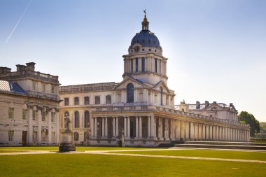 Londra, İngiltere - 15 Mayıs 2014: Greenwich park, hall ve kraliçenin Sarayı boyalı. Britanya İmparatorluğu döneminin klasik mimari