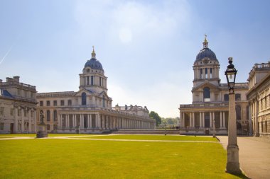 Londra, İngiltere - 15 Mayıs 2014: Greenwich park, hall ve kraliçenin Sarayı boyalı. Britanya İmparatorluğu döneminin klasik mimari