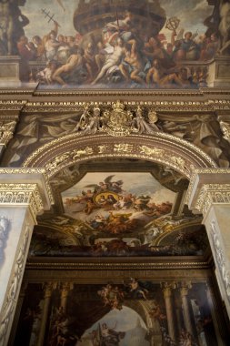 London, İngiltere - 15 Nisan 2014: boyalı hall Londra nelson yattığı halde trafalgar Savaşı ölümünden sonra.