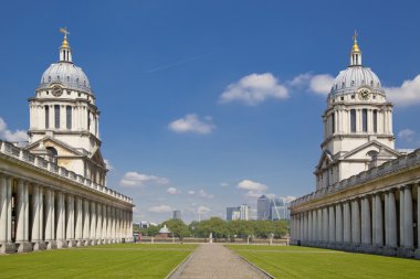 Londra, İngiltere - 15 Mayıs 2014: Greenwich park, hall ve kraliçenin Sarayı boyalı. Britanya İmparatorluğu döneminin klasik mimari
