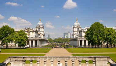 Londra, İngiltere - 15 Mayıs 2014: Greenwich park, hall ve kraliçenin Sarayı boyalı. Britanya İmparatorluğu döneminin klasik mimari